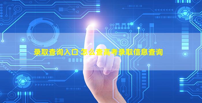 录取查询入口 怎么查高考录取信息查询